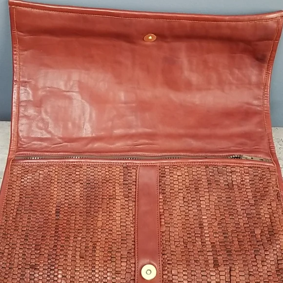 Vintage Rare handmade Roberto Desiderio brown woven leather bag
